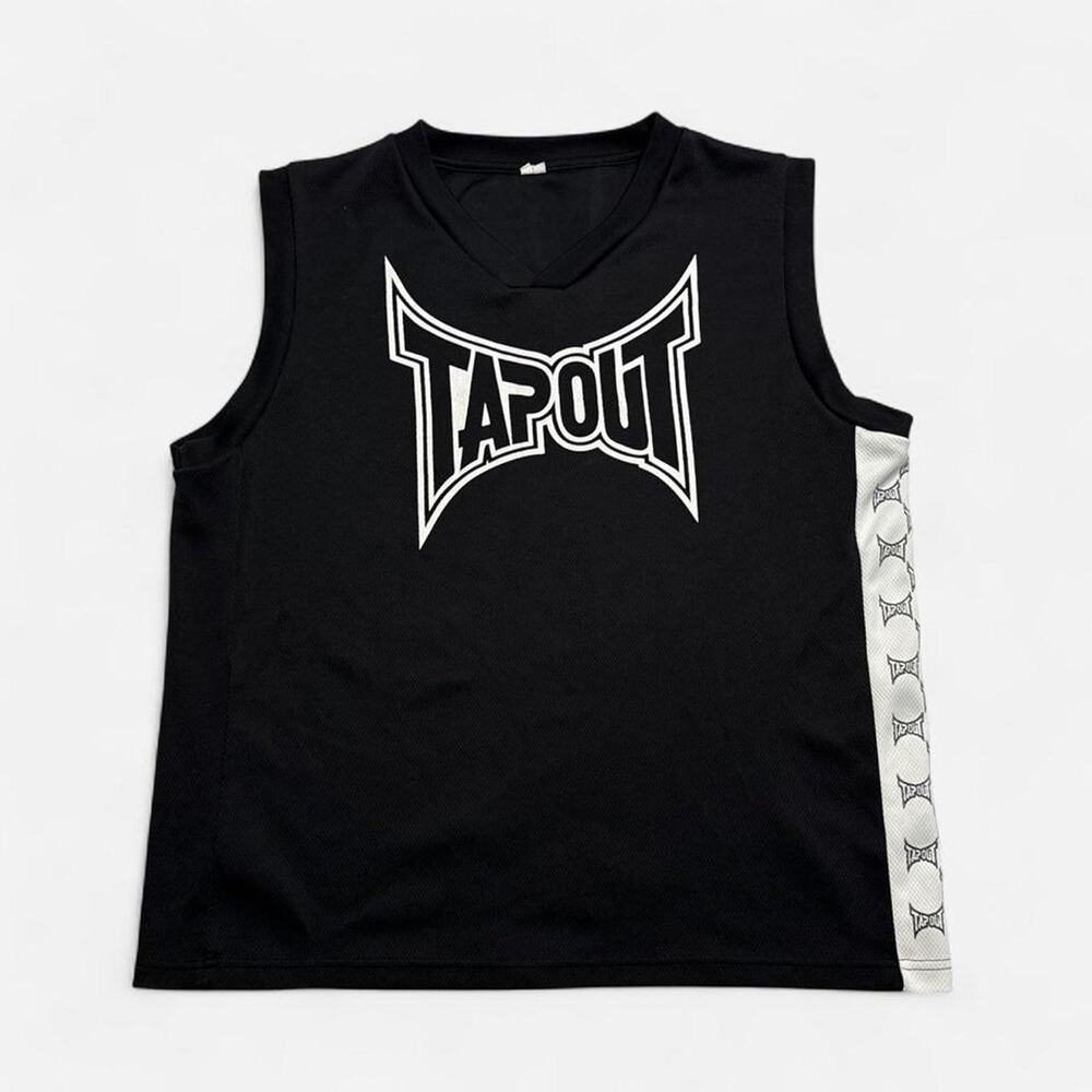 Tapout Mesh Sleeveless Training Jersey Tank Top Black White Adult XL MMA